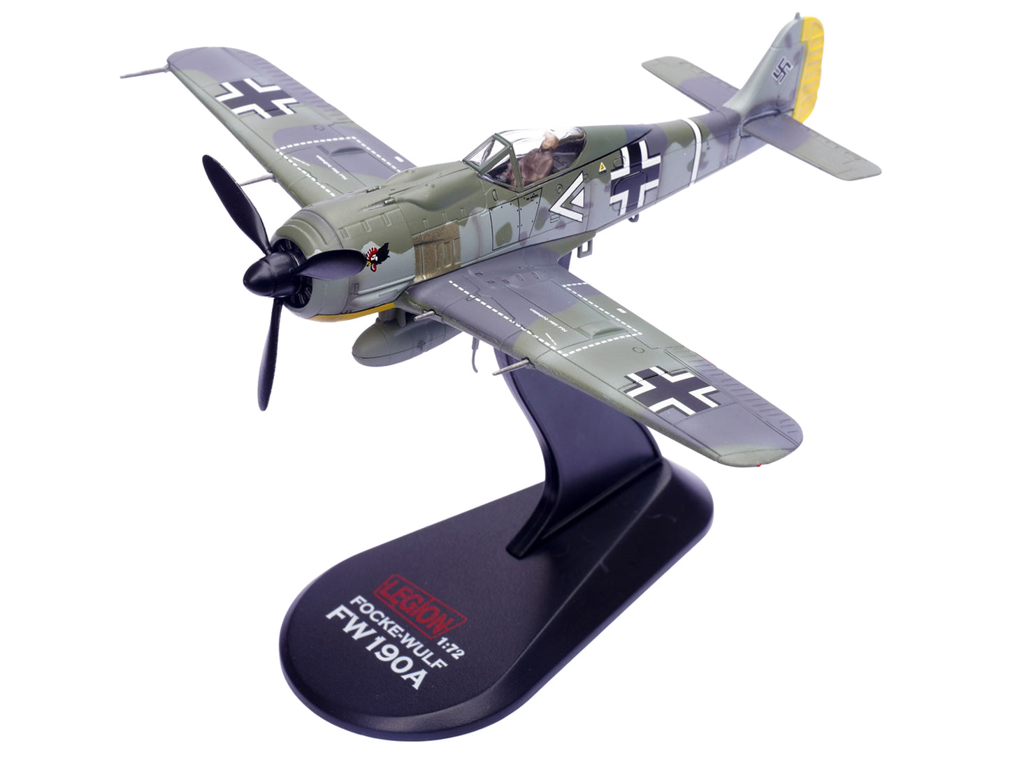 Focke-Wulf Fw 190A Aircraft "108-Victory Ace Hauptmann Hans 'Assi' Hahn Gruppenkommandeur III./JG 2 Richthofen France" (1942) German Luftwaffe 1/72 Diecast Model Airplane by Legion