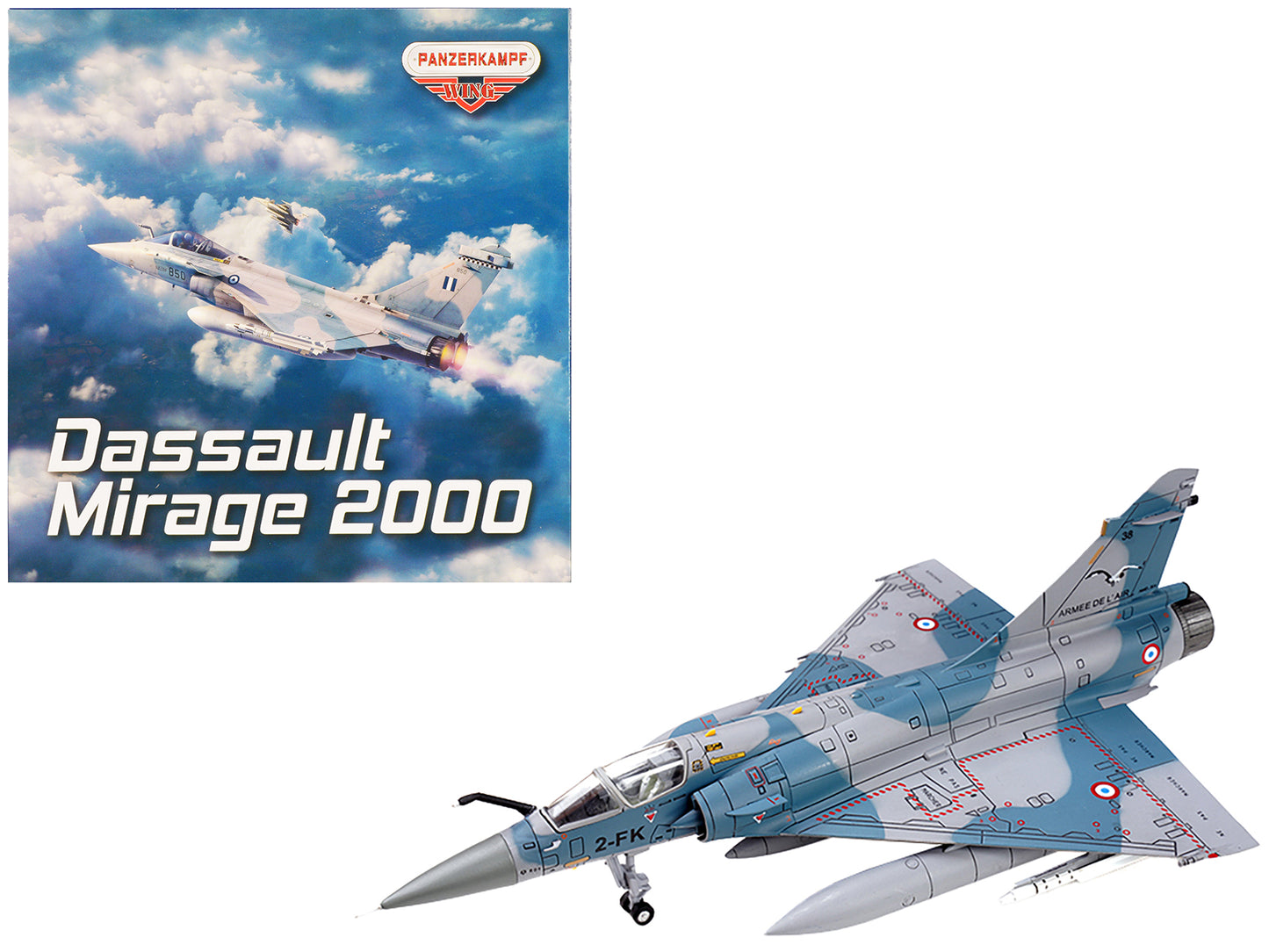 Dassault Mirage 2000-5F Fighter Aircraft "2-FK Cigognes" French Air Force "Wing" Series 1/72 Diecast Model by Panzerkampf-DiecastModeler.com