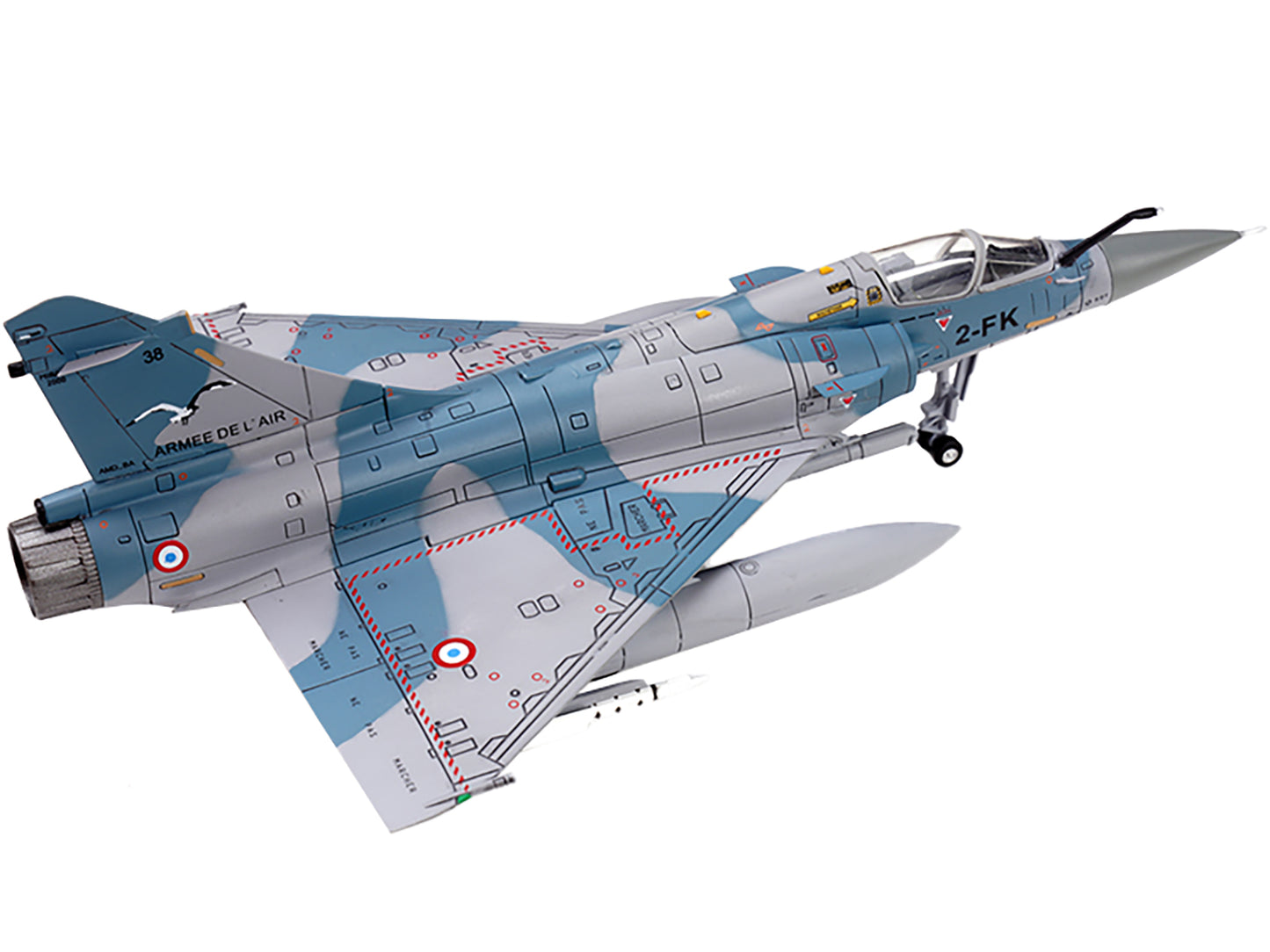 Dassault Mirage 2000-5F Fighter Aircraft "2-FK Cigognes" French Air Force "Wing" Series 1/72 Diecast Model by Panzerkampf-DiecastModeler.com