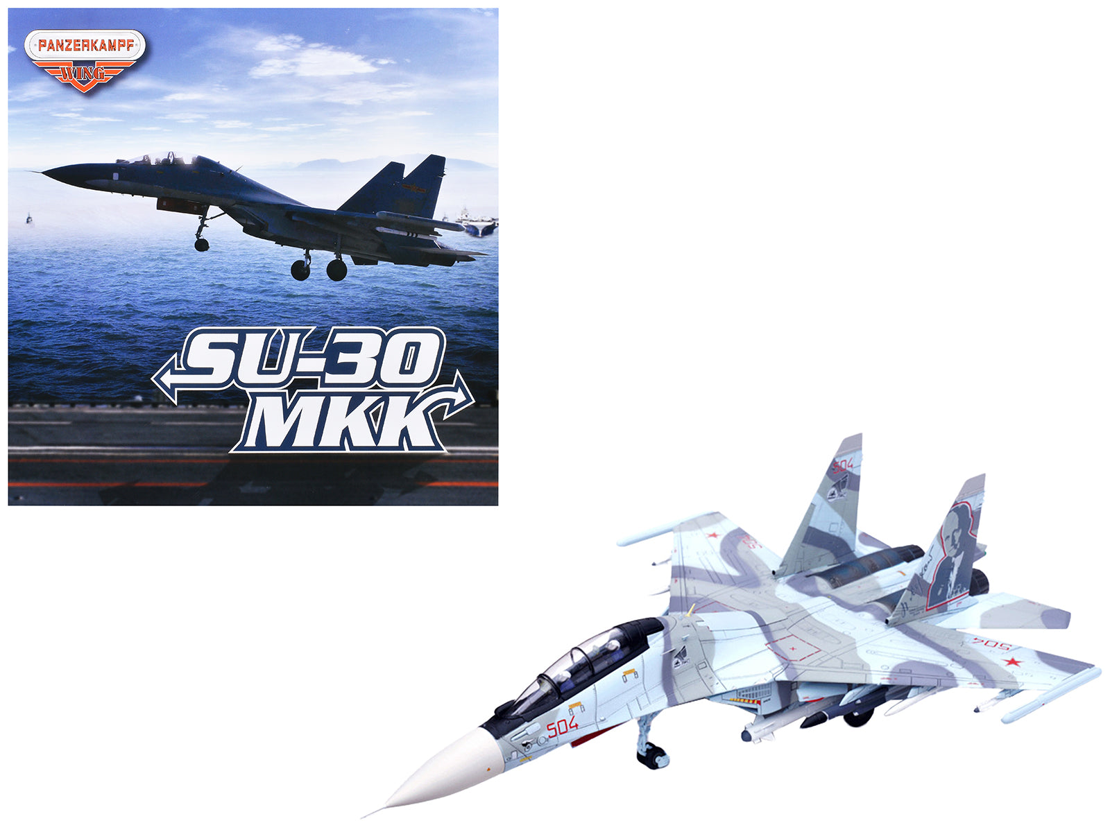 Sukhoi Su-30MKK Flanker-G Fighter Aircraft #504 "Russian Air Force" "Wing" Series 1/72 Diecast Model by Panzerkampf-DiecastModeler.com