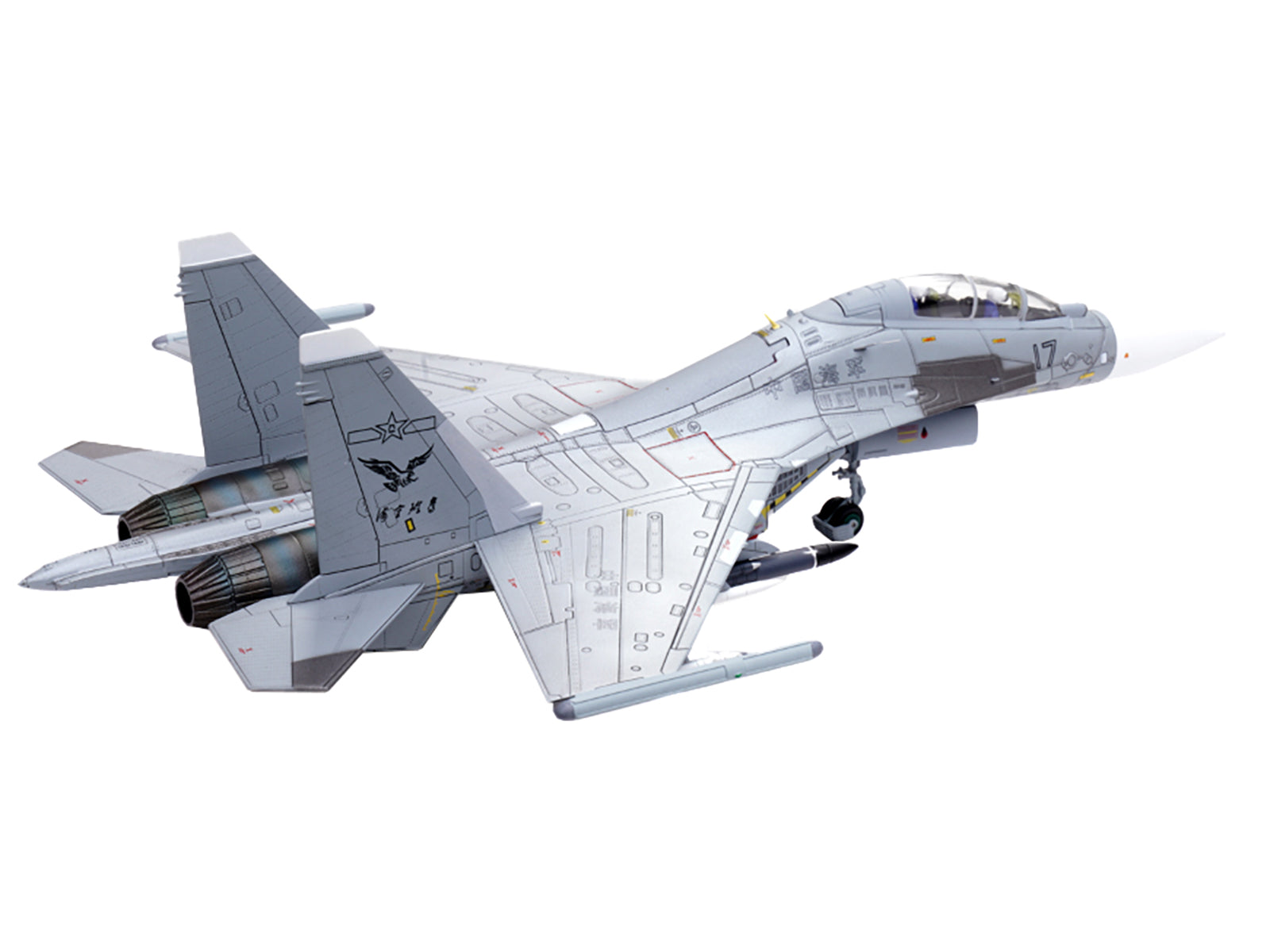 Sukhoi Su-30MKK Flanker-G Fighter Aircraft #17 "People's Liberation Army (PLA) Naval Aviation's Sea and Air Eagle Regiment" Chinese Air Force "Wing" Series 1/72 Diecast Model by Panzerkampf-DiecastModeler.com