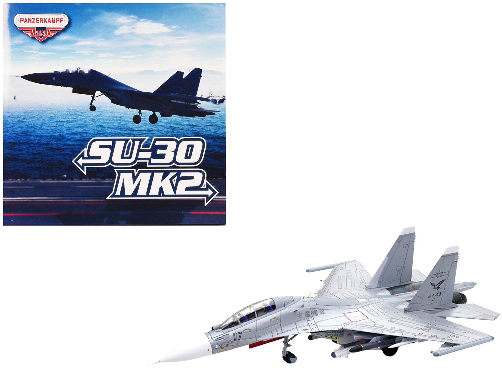 Sukhoi Su-30MKK Flanker-G Fighter Aircraft #17 "People's Liberation Army (PLA) Naval Aviation's Sea and Air Eagle Regiment" Chinese Air Force "Wing" Series 1/72 Diecast Model by Panzerkampf-DiecastModeler.com