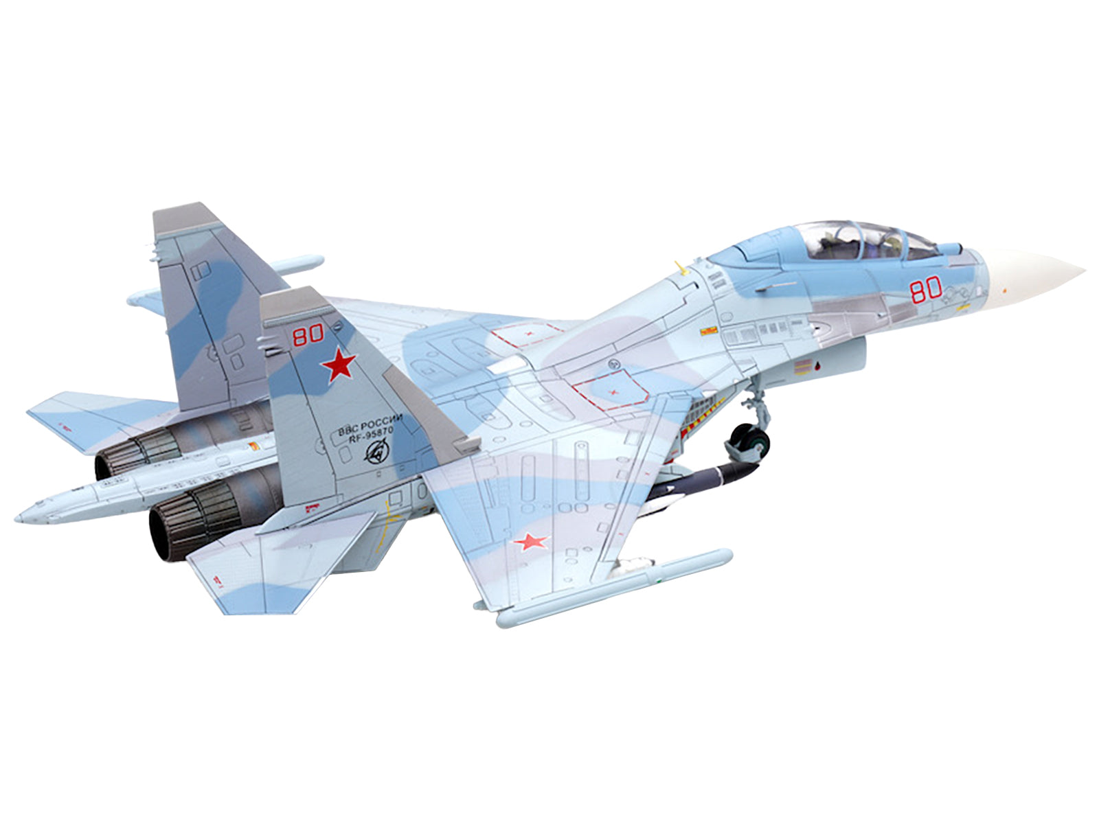 Sukhoi Su-30M2 Flanker-C Fighter Aircraft #80 "Russian Air Force" "Wing" Series 1/72 Diecast Model by Panzerkampf-DiecastModeler.com