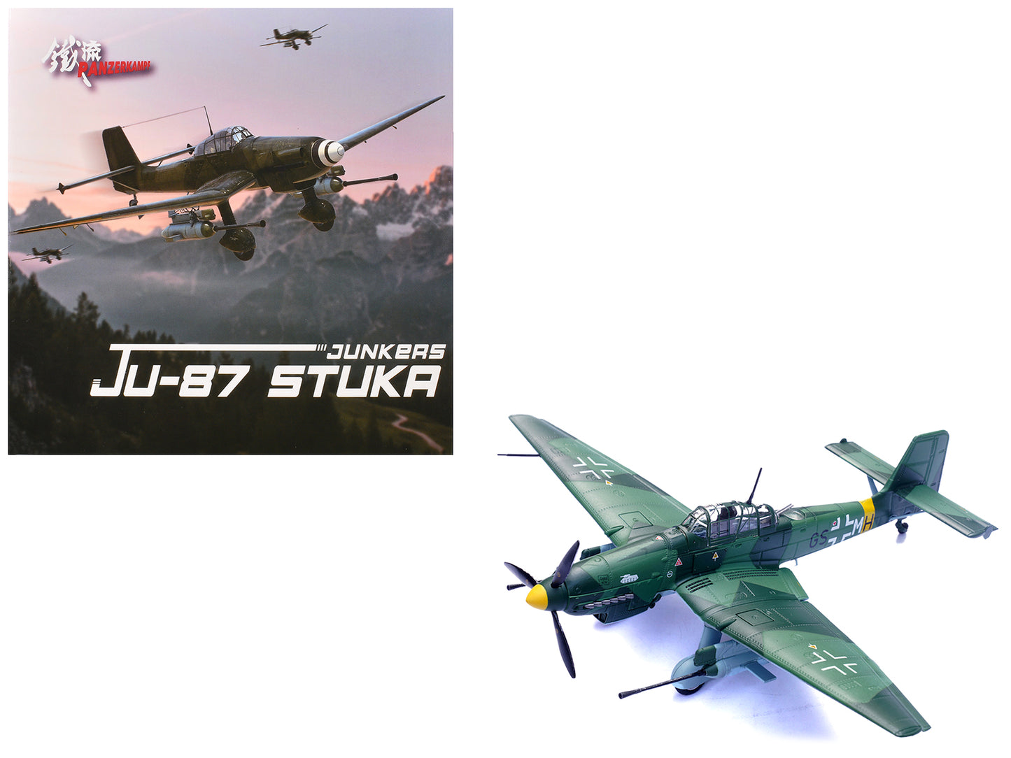 Junkers Ju 87G1 Stuka Bomber Aircraft "10.(Pz)/SG 2 Immelmann GS+MH Dubno Ukraine" (1944) German Luftwaffe "Wing" Series 1/72 Diecast Model by Panzerkampf-DiecastModeler.com