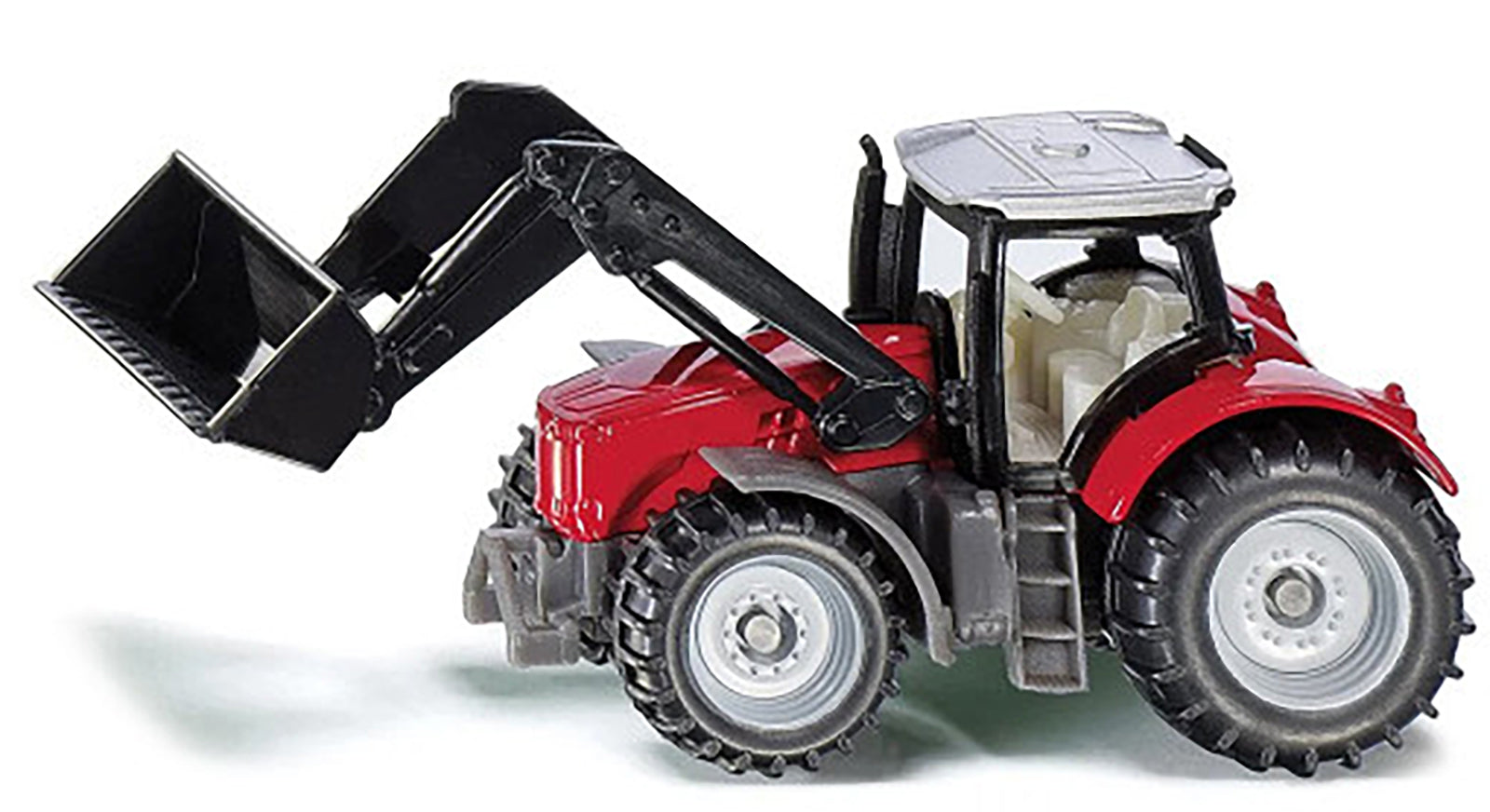 Massey Ferguson Tractor with Front Loader Red with Silver Top Diecast Model by Siku-DiecastModeler.com