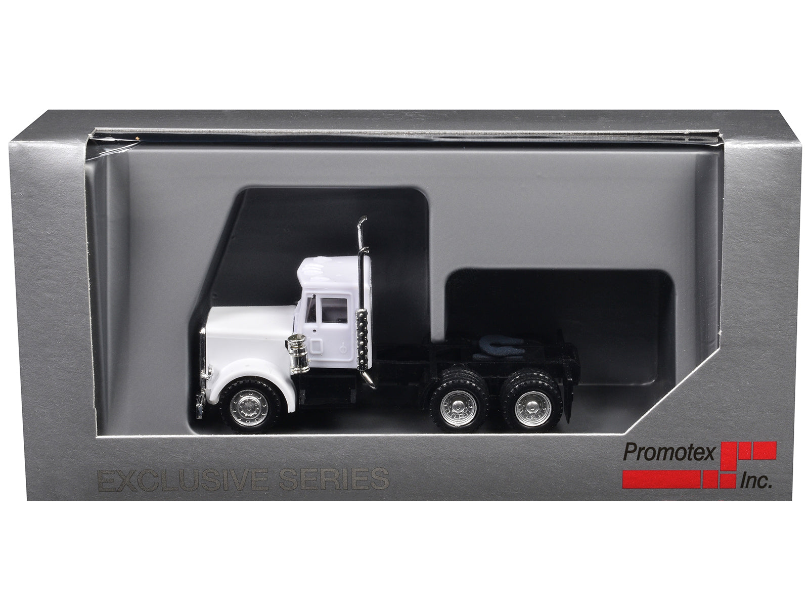 Peterbilt Short Day Cab White 1/87 (HO) Plastic Model Car by Promotex-DiecastModeler.com