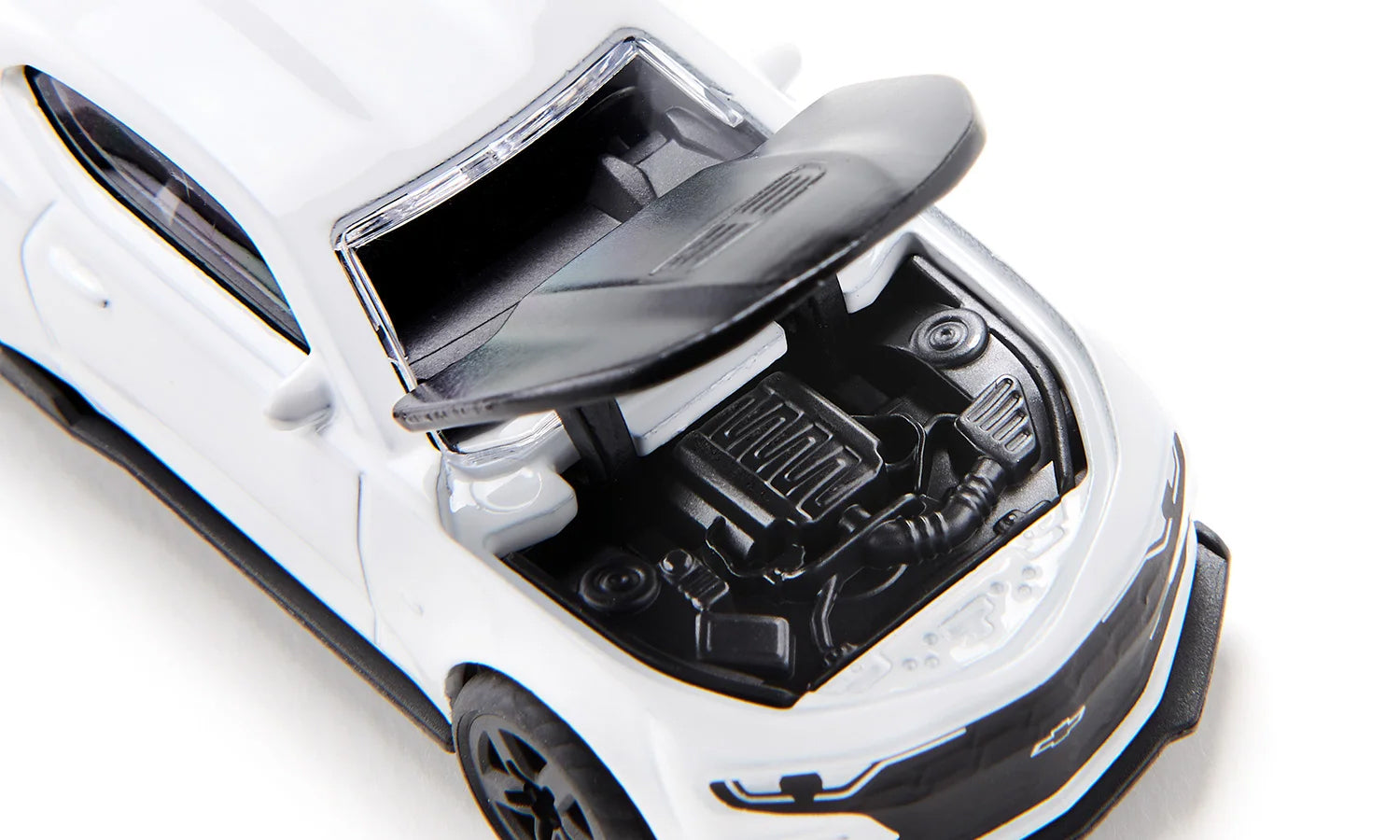 Chevrolet Camaro White with Black Hood Diecast Model Car by Siku-DiecastModeler.com