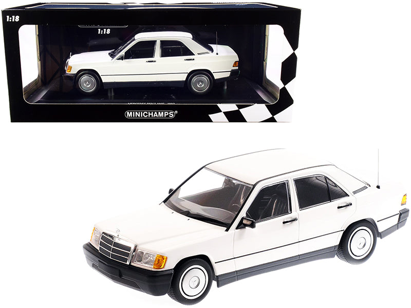 1982 Mercedes Benz 190E (W201) White Limited Edition to 702 pieces Worldwide 1/18 Diecast Model Car by Minichamps-DiecastModeler.com