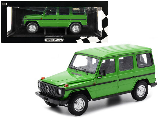 1980 Mercedes-Benz G-Model (LWB) Green with Black Stripes Limited Edition to 402 pieces Worldwide 1/18 Diecast Model Car by Minichamps-DiecastModeler.com