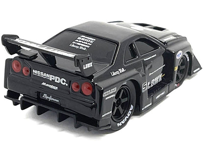 1999 Nissan Skyline GT-R (R34) #5 "Liberty Walk" Black 1/64 Diecast Model Car by Muscle Machines-DiecastModeler.com