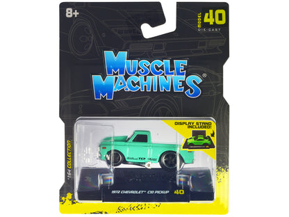 1972 Chevrolet C10 Pickup Truck Light Green 1/64 Diecast Model Car by Muscle Machines