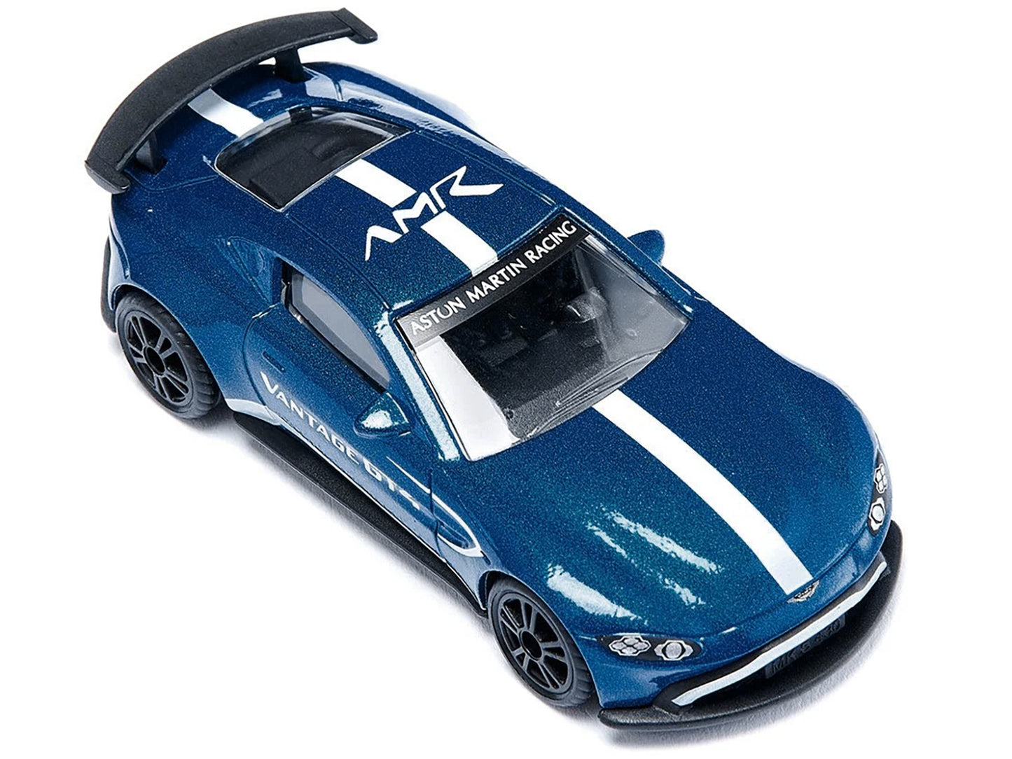 Aston Martin Vantage GT4 Blue Metallic with White Stripes Diecast Model Car by Siku-DiecastModeler.com