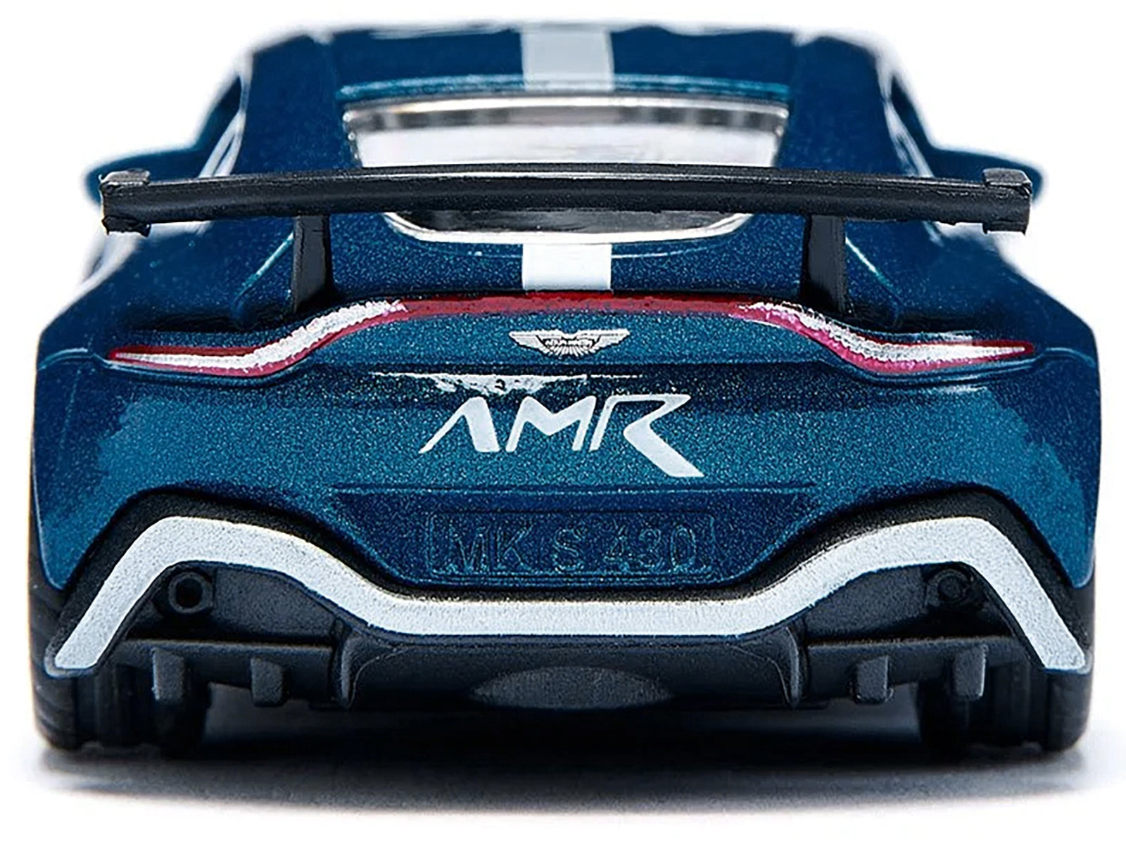 Aston Martin Vantage GT4 Blue Metallic with White Stripes Diecast Model Car by Siku-DiecastModeler.com