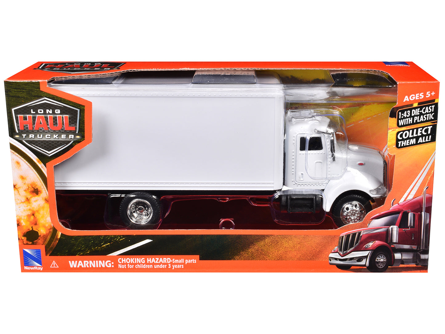 Peterbilt Utility 335 Box Truck White 1/43 Diecast Model by New Ray