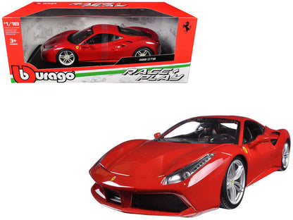Ferrari 488 GTB Red 1/18 Diecast Model Car by Bburago