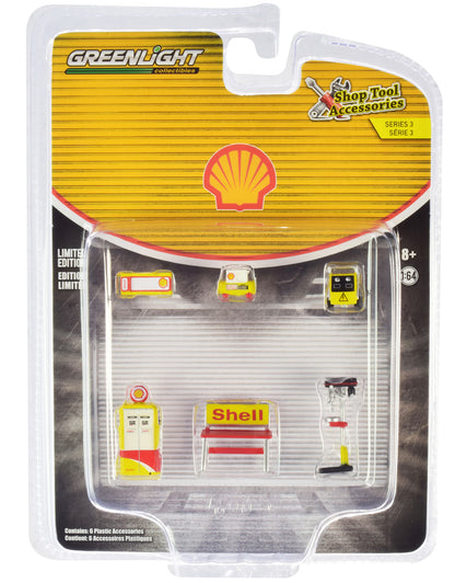 "Shell Oil" 6 piece Shop Tools Set "Shop Tool Accessories" Series 3 1/64 by Greenlight