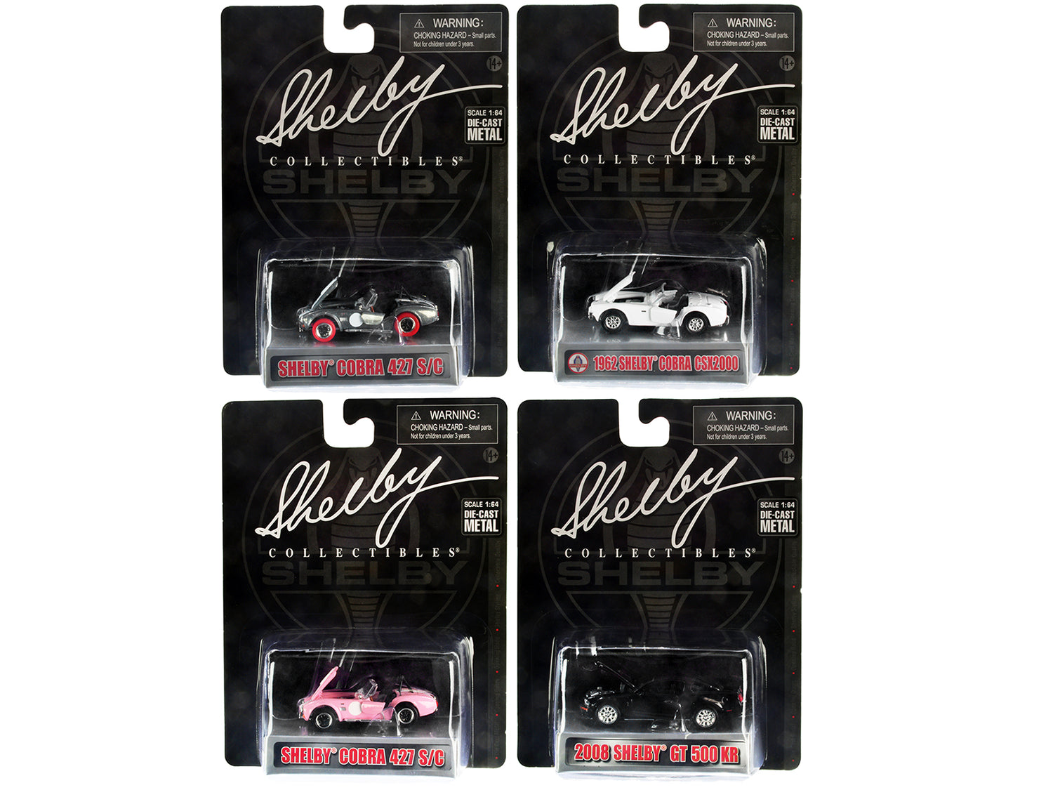 "Carroll Shelby 50th Anniversary" 4 piece Set 2022 Release Q 1/64 Diecast Model Cars by Shelby Collectibles-DiecastModeler.com