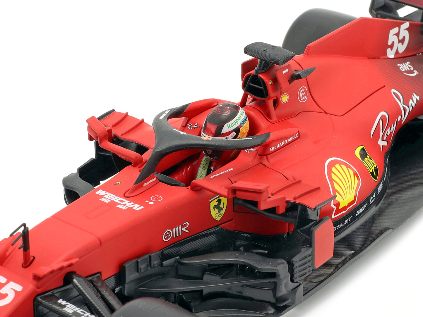 Ferrari SF21 #55 Carlos Sainz Formula One F1 Car "Ferrari Racing" Series 1/18 Diecast Model Car by Bburago-DiecastModeler.com