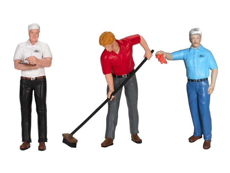 Ford Cervice Center (1965) 3 Piece Figure Set 1/18 by Motorhead Miniatures-DiecastModeler.com