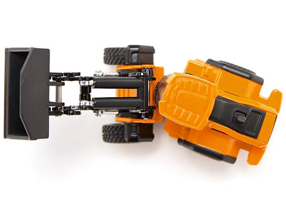 MAN Truck Blue Metallic with Low Loader Trailer and JCB 457 Wheel Loader Yellow 1/87 (HO) Diecast Model by Siku-DiecastModeler.com