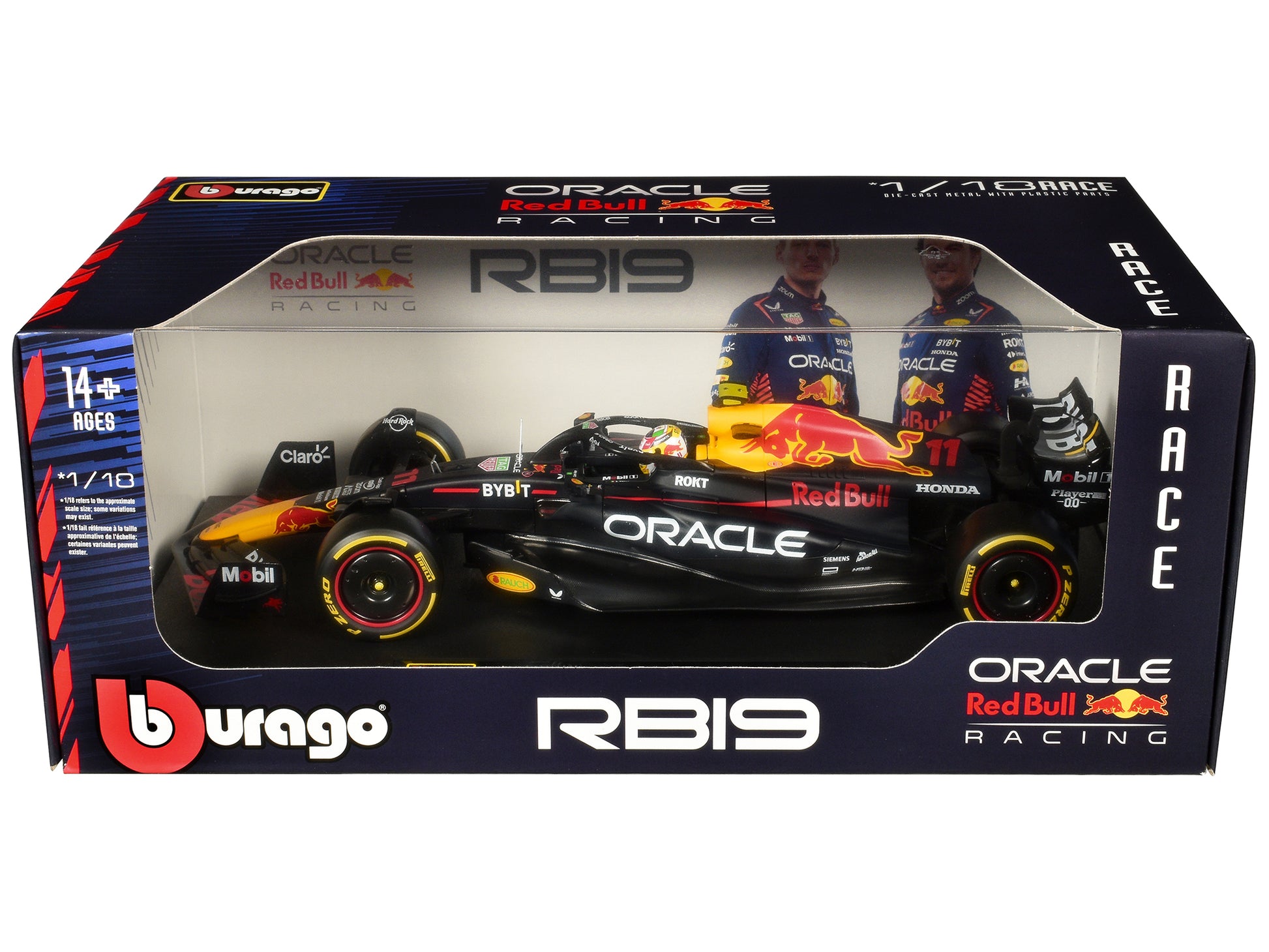 Red Bull Racing RB19 #11 Sergio Perez "Oracle" Formula One F1 World Championship (2023) "Race" Series 1/18 Diecast Model Car by Bburago-DiecastModeler.com