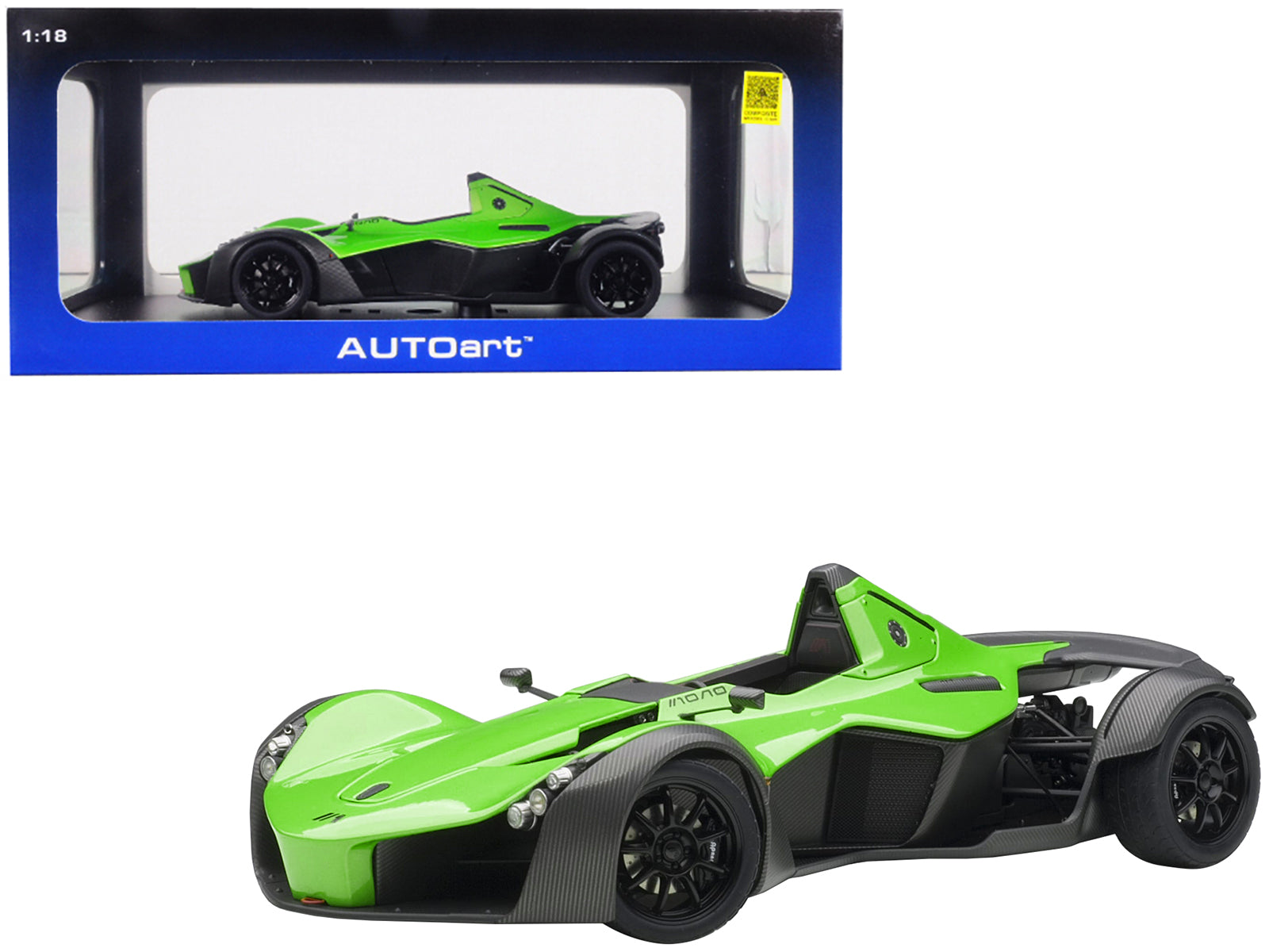 BAC Mono Metallic Green 1/18 Model Car by Autoart-DiecastModeler.com