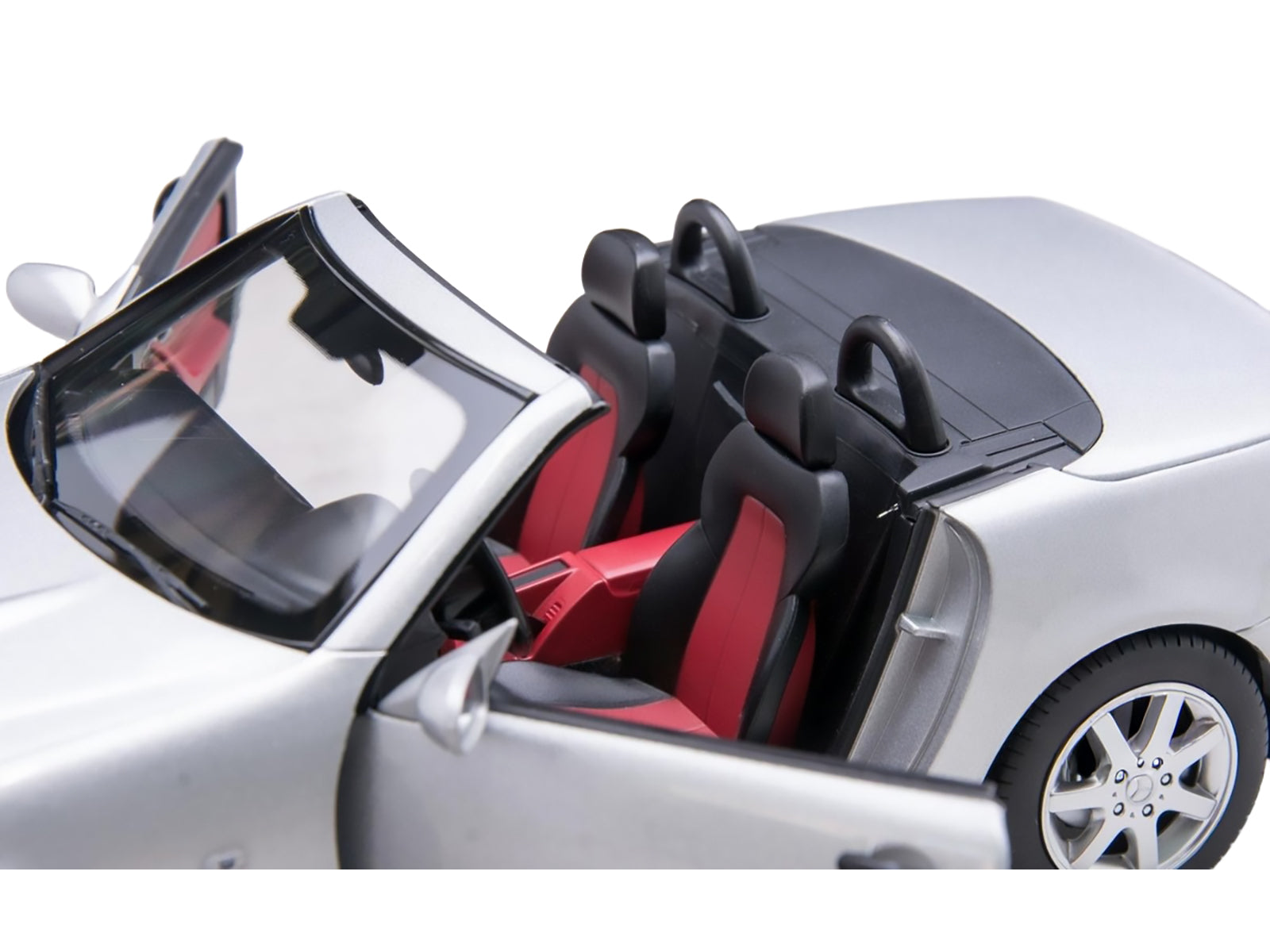 1996 Mercedes-Benz SLK Convertible Brilliant Silver Metallic 1/18 Diecast Model Car by Norev-DiecastModeler.com