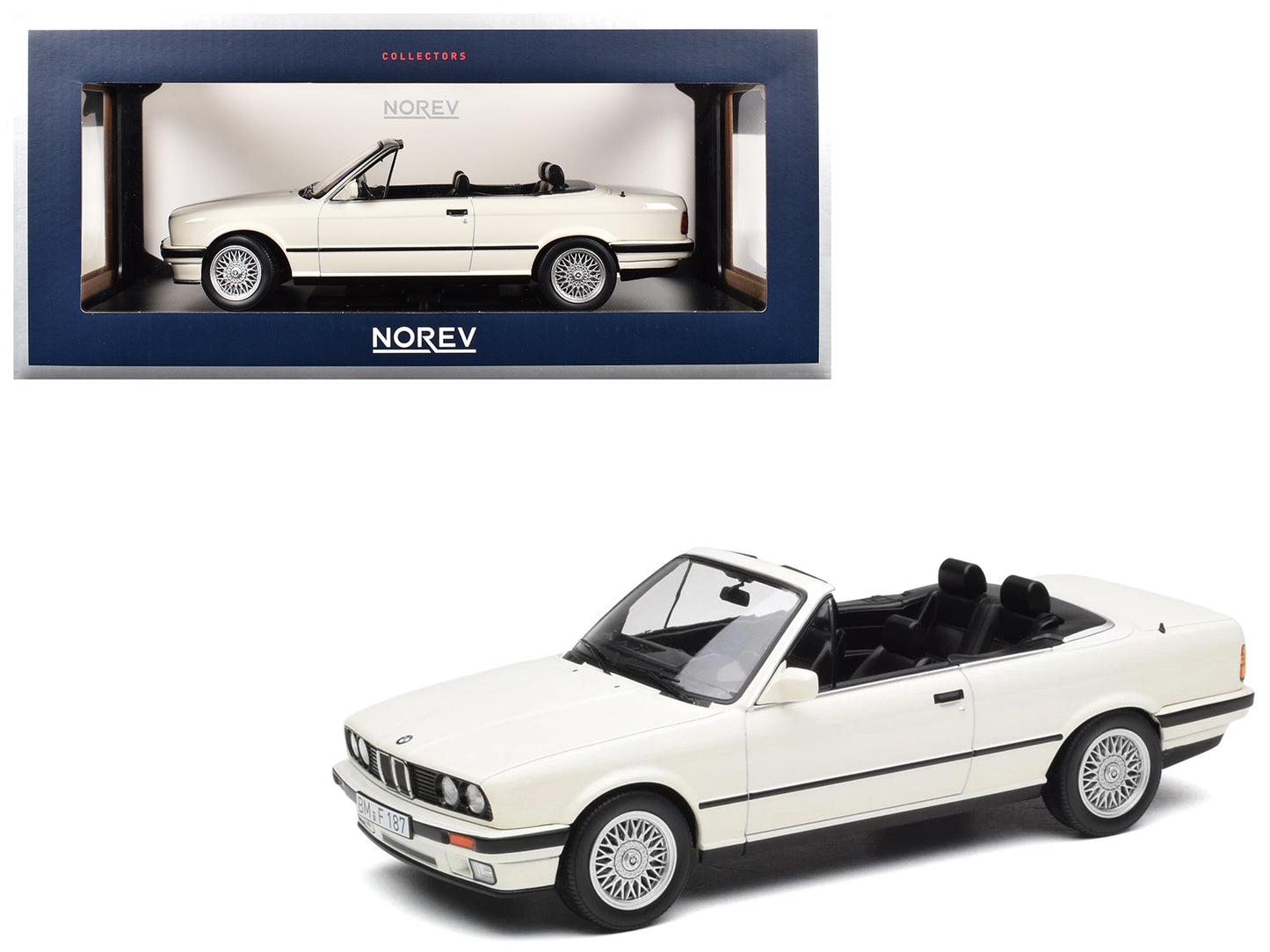 1991 BMW 325i Cabriolet Alpine White 1/18 Diecast Model Car by Norev-DiecastModeler.com