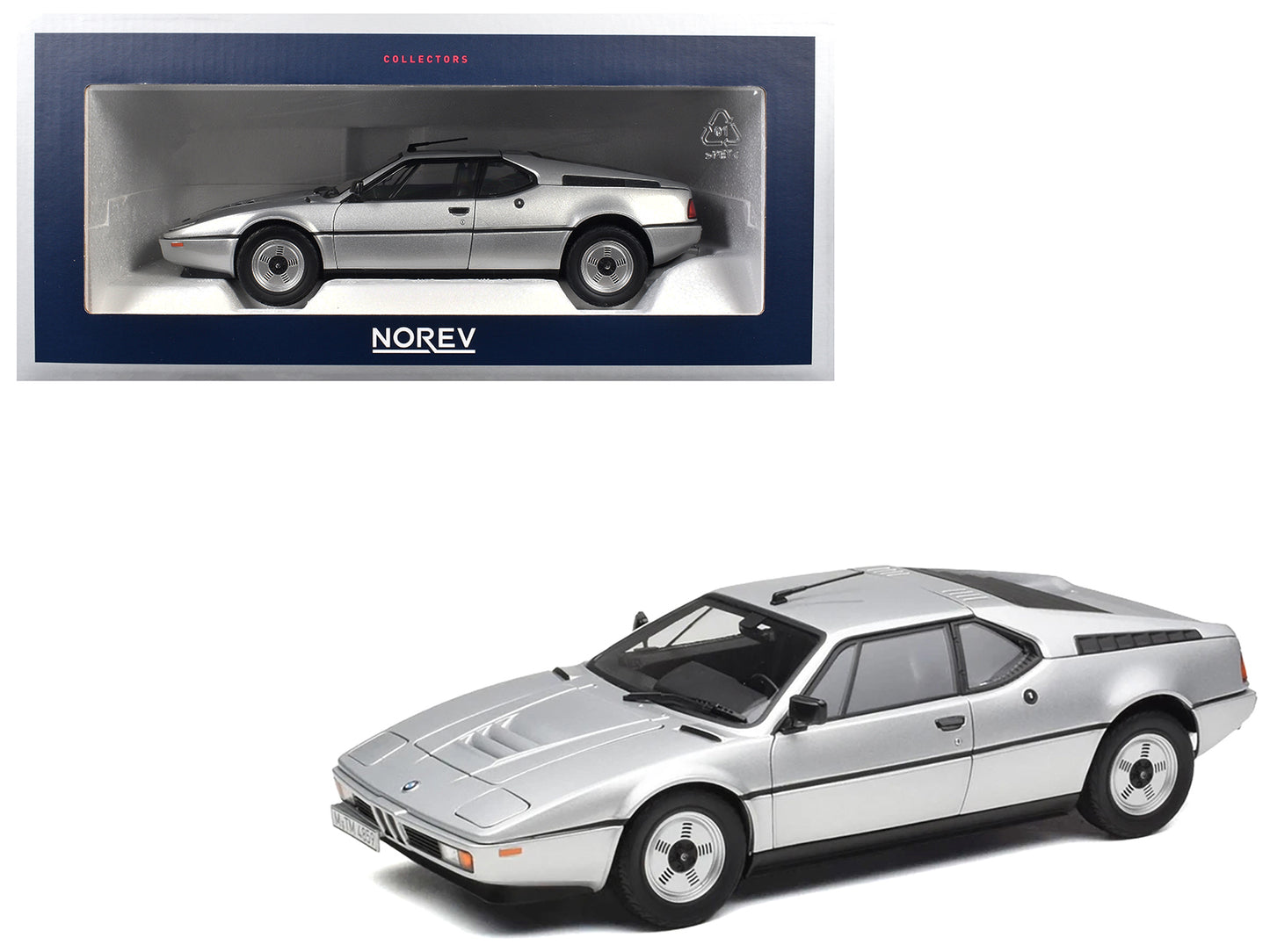 1980 BMW M1 Silver Metallic 1/18 Diecast Model Car by Norev