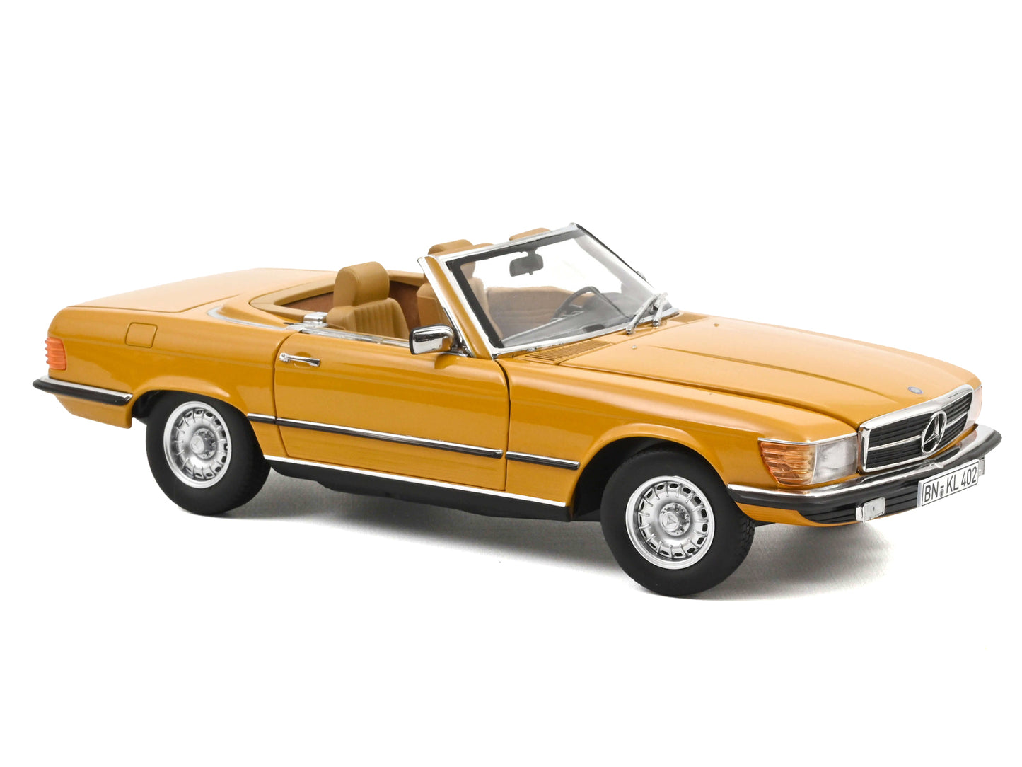 1975 Mercedes-Benz 450 SL Convertible Cayenne Orange with Black Top 1/18 Diecast Model Car by Norev