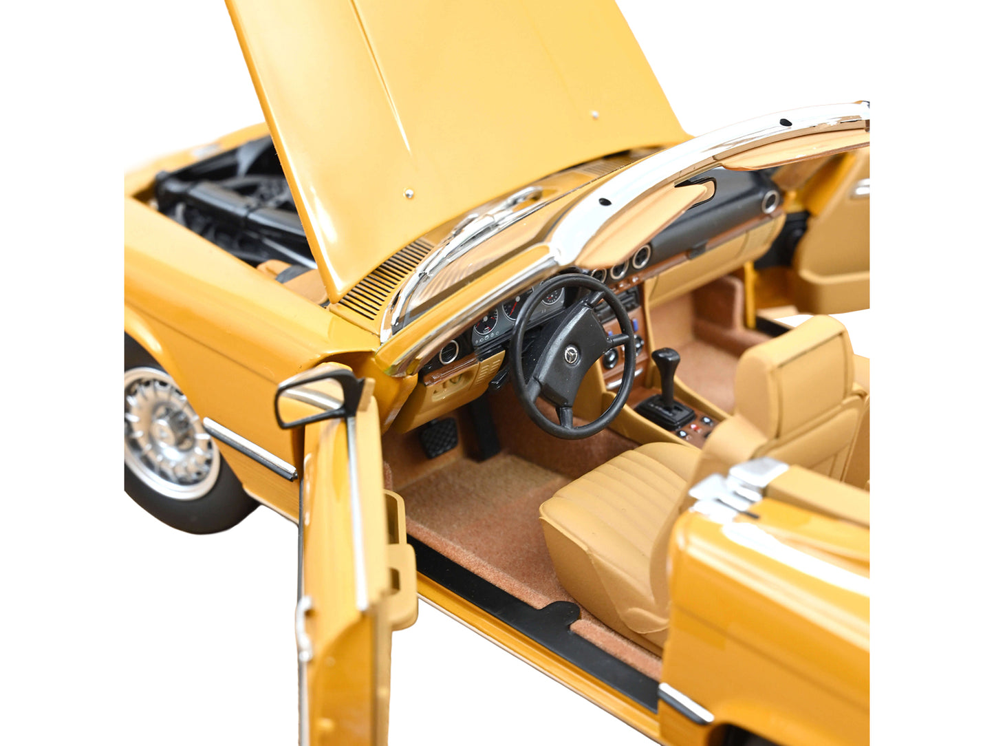 1975 Mercedes-Benz 450 SL Convertible Cayenne Orange with Black Top 1/18 Diecast Model Car by Norev