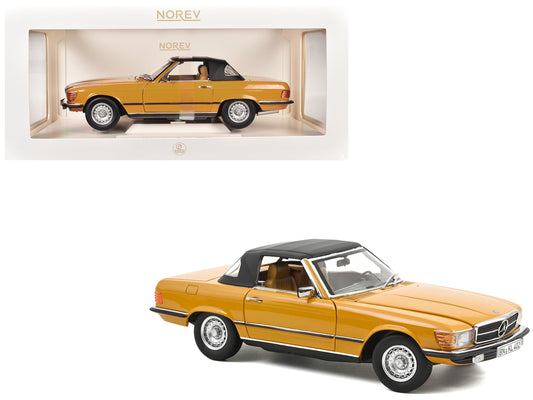1975 Mercedes-Benz 450 SL Convertible Cayenne Orange with Black Top 1/18 Diecast Model Car by Norev
