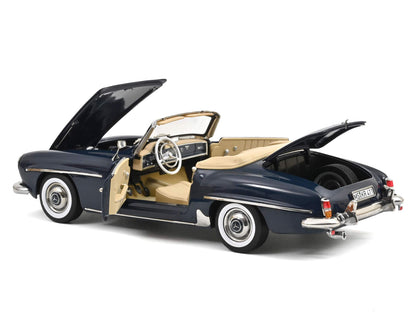 1957 Mercedes-Benz 190 SL Convertible Middle Blue with Black Top 1/18 Diecast Model Car by Norev