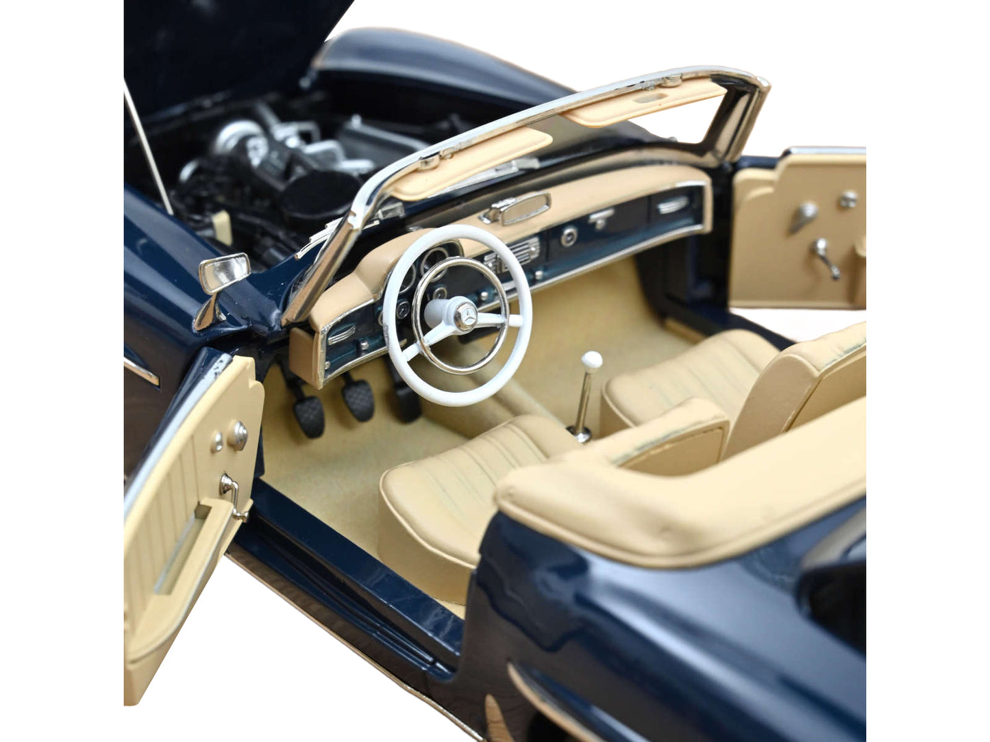 1957 Mercedes-Benz 190 SL Convertible Middle Blue with Black Top 1/18 Diecast Model Car by Norev