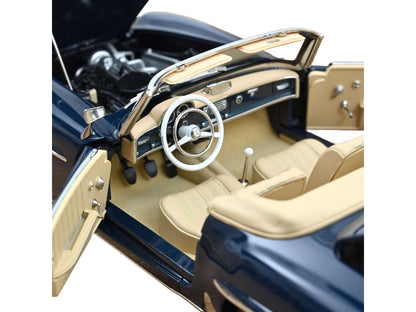 1957 Mercedes-Benz 190 SL Convertible Middle Blue with Black Top 1/18 Diecast Model Car by Norev