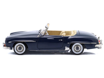 1957 Mercedes-Benz 190 SL Convertible Middle Blue with Black Top 1/18 Diecast Model Car by Norev