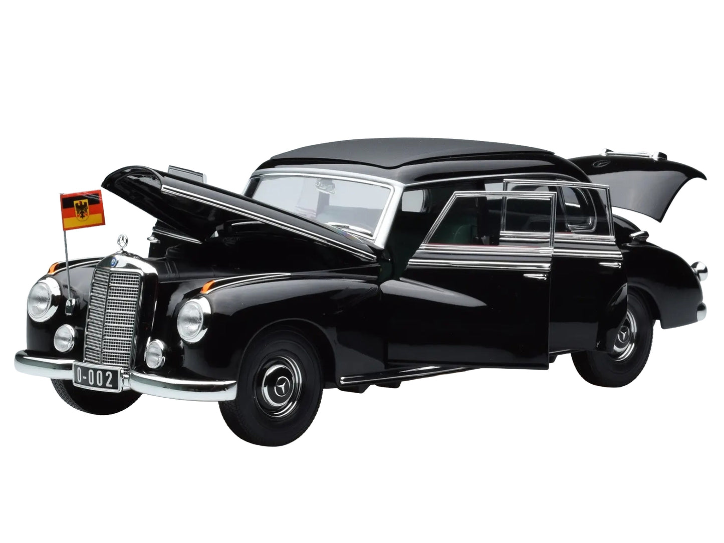 1955 Mercedes-Benz 300 Black "German Chancellor Konrad Adenauer" 1/18 Diecast Model Car by Norev