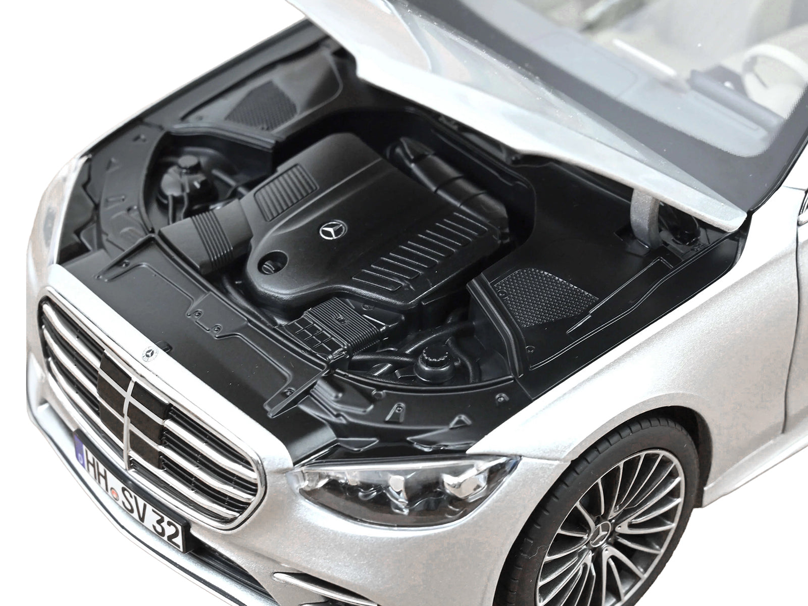 2021 Mercedes-Benz S-Class AMG Line Silver Metallic with Sunroof 1/18 Diecast Model Car by Norev-DiecastModeler.com