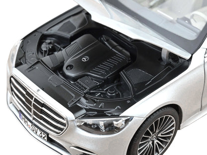 2021 Mercedes-Benz S-Class AMG Line Silver Metallic with Sunroof 1/18 Diecast Model Car by Norev-DiecastModeler.com