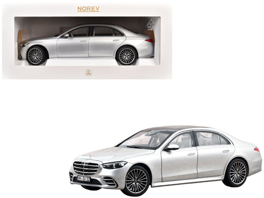 2021 Mercedes-Benz S-Class AMG Line Silver Metallic with Sunroof 1/18 Diecast Model Car by Norev