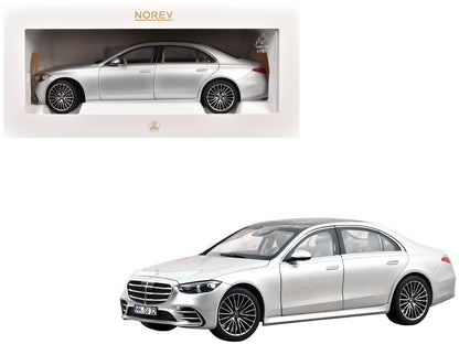 2021 Mercedes-Benz S-Class AMG Line Silver Metallic with Sunroof 1/18 Diecast Model Car by Norev-DiecastModeler.com
