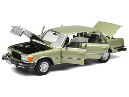 1979 Mercedes-Benz 450 SEL (US Version) Silver Green Metallic with Green Interior 1/18 Diecast Model Car by Norev