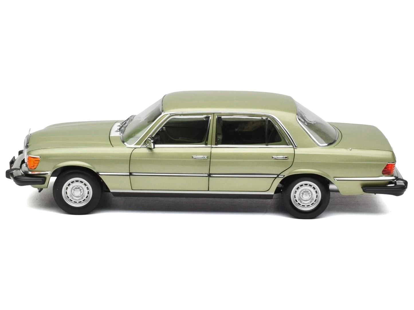 1979 Mercedes-Benz 450 SEL (US Version) Silver Green Metallic with Green Interior 1/18 Diecast Model Car by Norev