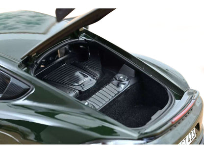 2023 Porsche Cayman GT4 RS Weissach Pack Brewster Green with Carbon Hood 1/18 Diecast Model Car by Norev