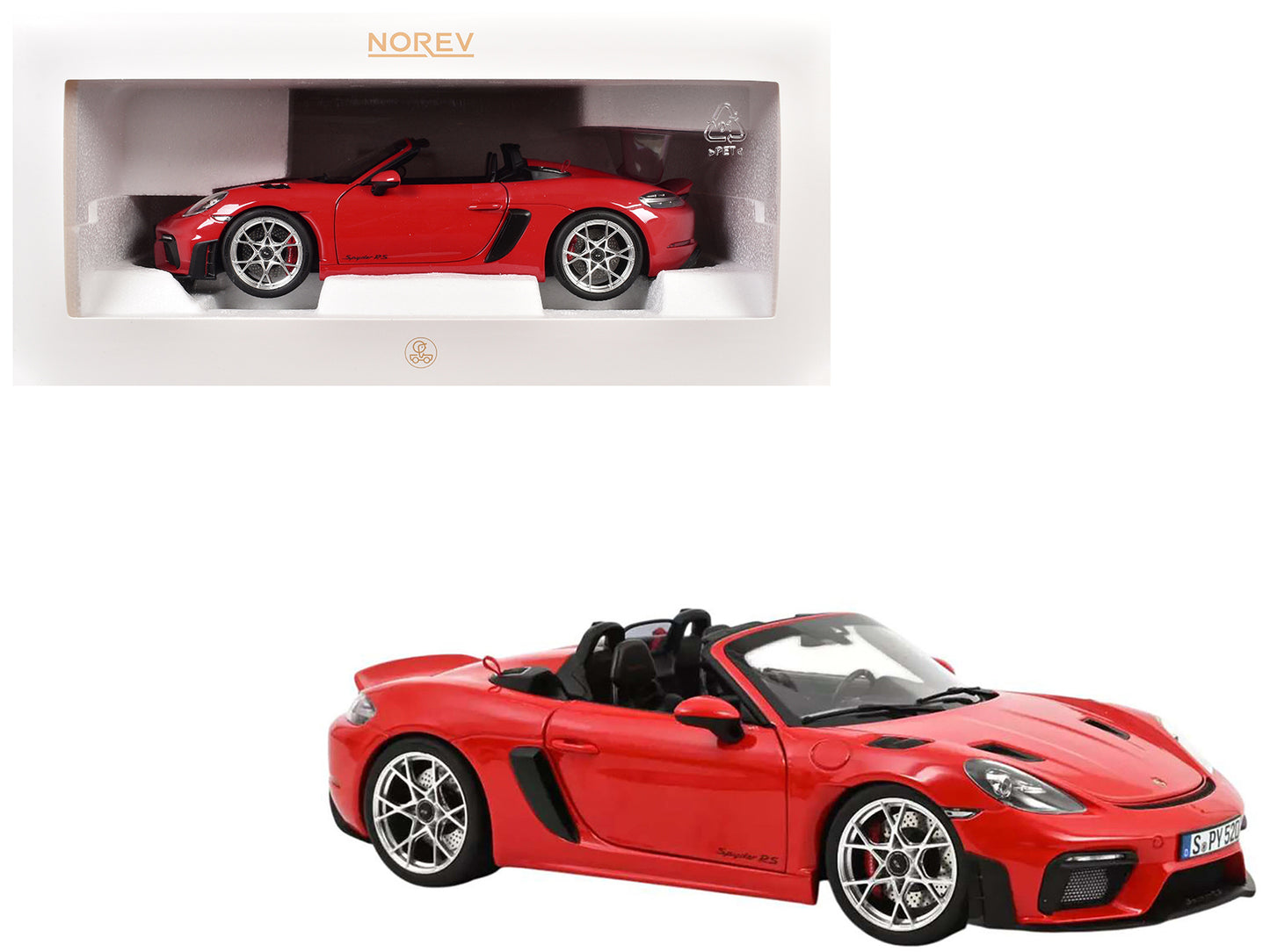 2023 Porsche 718 Spyder RS Guards Red 1/18 Diecast Model Car by Norev