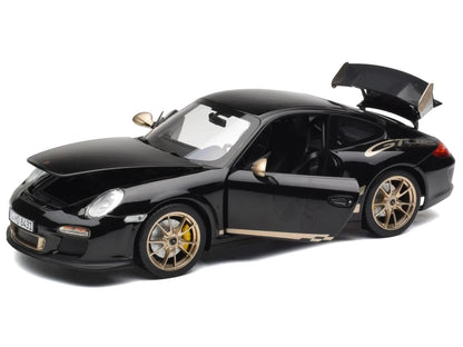 2009 Porsche 911 GT3 RS Black with Gold Accents and Wheels 1/18 Diecast Model Car by Norev