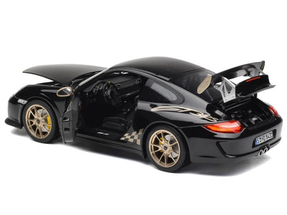 2009 Porsche 911 GT3 RS Black with Gold Accents and Wheels 1/18 Diecast Model Car by Norev