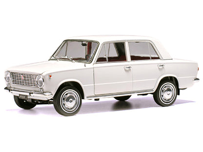 1970 Fiat 124 White with Red Interior 1/18 Diecast Model Car by IXO Models