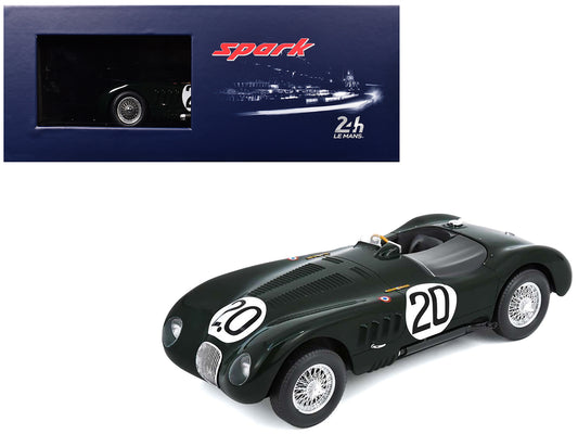 Jaguar XK 120 C #20 Peter Walker - Peter Whitehead "Jaguar Cars Ltd" Winner "24 Hours of Le Mans" (1951) with Acrylic Display Case 1/18 Model Car by Spark-DiecastModeler.com