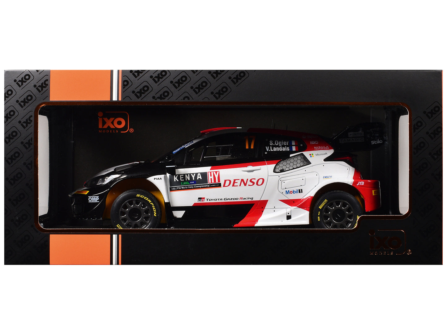 Toyota GR Yaris Rally1 Hybrid #17 Sebastien Ogier - Vincent Landais Winner "Safari Rally" (2023) 1/18 Diecast Model Car by IXO Models